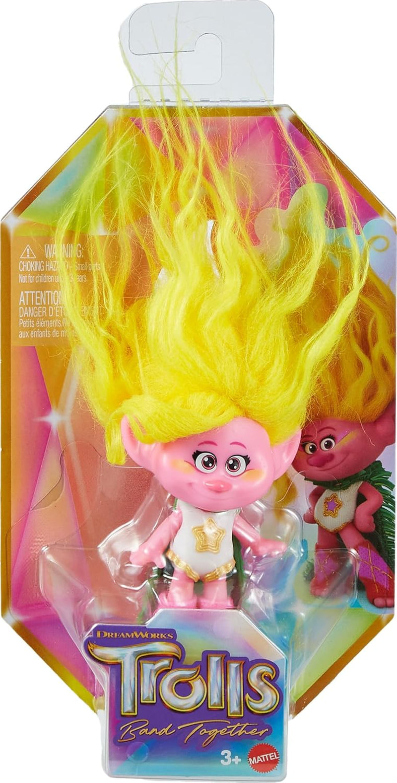 Mattel DREAMWORKS TROLLS Together Strong - Queen Poppy, Viva, Branch, Guy Diamond avec Tiny Diamond avec cheveux en peluche et 5 articulations, pour 3 ans et plus, HNF07 Naty Shop Dolls