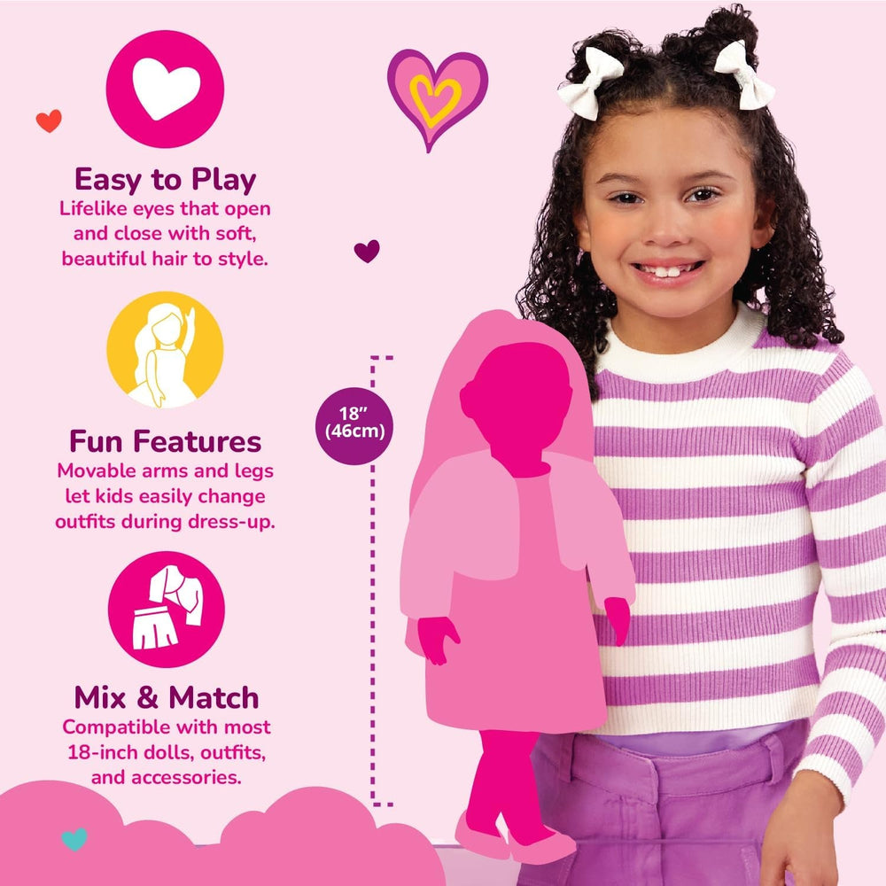 Our Generation - Maria - 46 cm-Puppe - Braune Augen & brünettes Haar - Pyjama-Strampler-Outfit - Elefant Plüschtier - Spielzeug für Kinder ab 3 Jahren