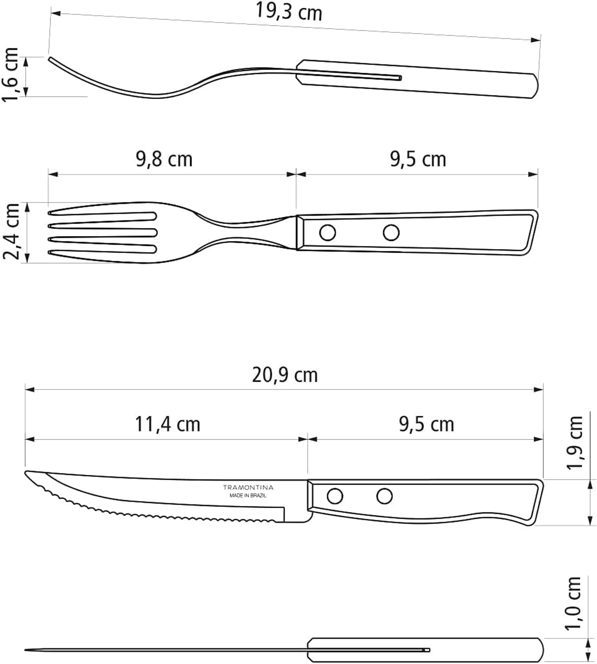 Set de tacâmuri Tramontina TRADICIONAL Pentru 6 persoane, 24 de piese Bucatarie Naty Shop