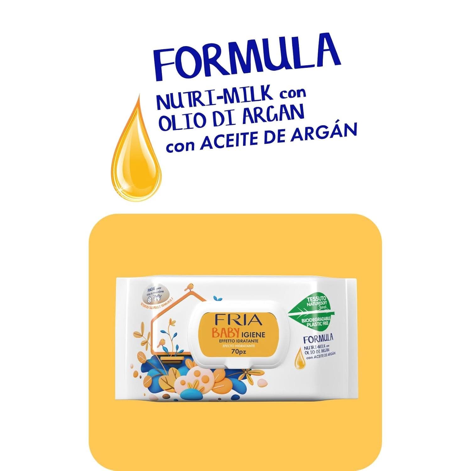 Pack de 70 lingettes humides Lingettes Humides Bébé Naty Shop