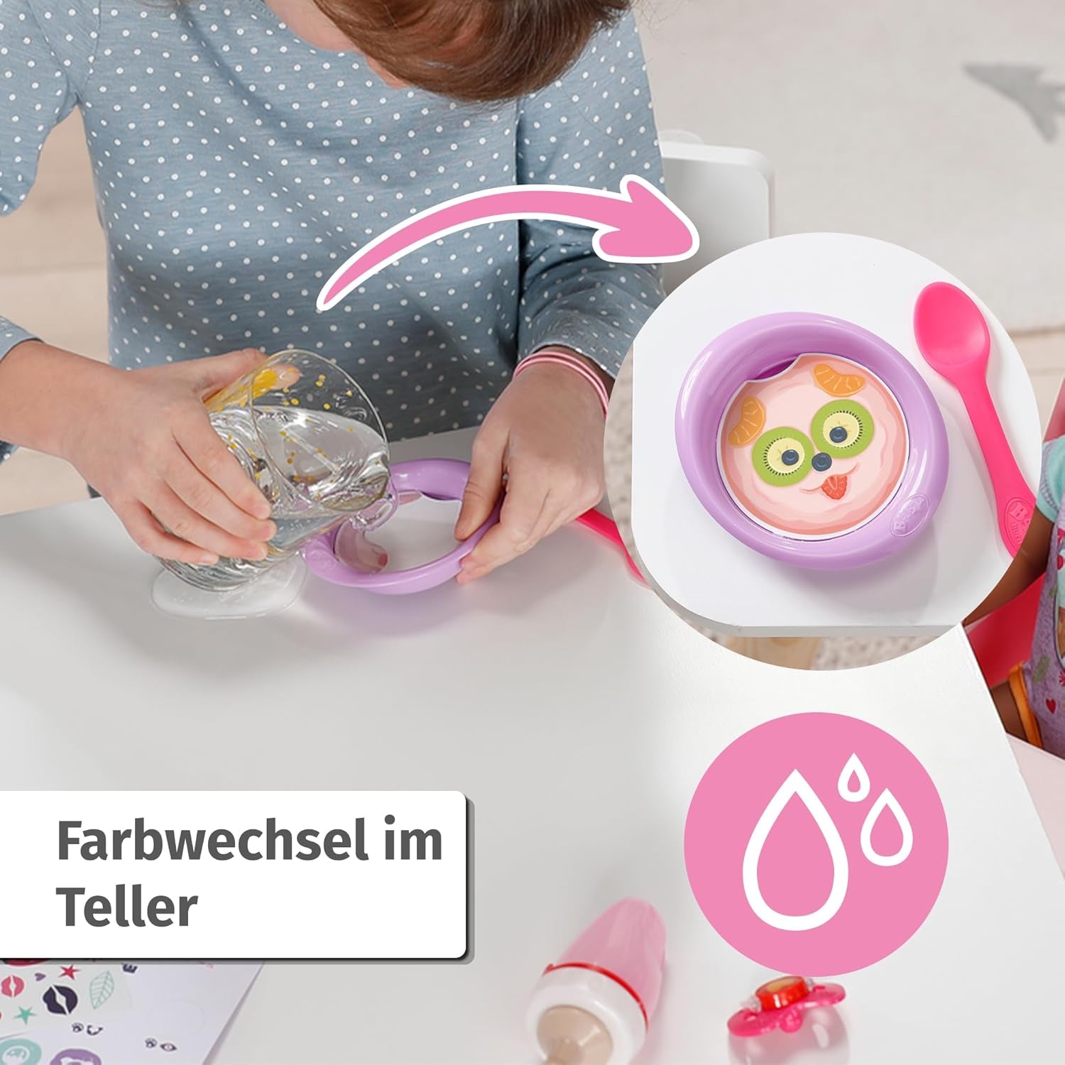 BABY Born Eva 43Cm, poupée avec 10 fonctions et accessoires, pour enfants à partir de 3 ans, fonctionne sans pile, grande poupée 43Cm, 836408 Zapf Creation Dolls Naty Shop