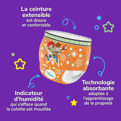 Huggies Pull-Up Trainer Day Couches pour garçons – 2-4 ans Taille 6-7 Couches pull-up (40 pantalons) – Pantalons d'apprentissage de la propreté pour un apprentissage facile de la propreté – Apprendre de l'humide au sec