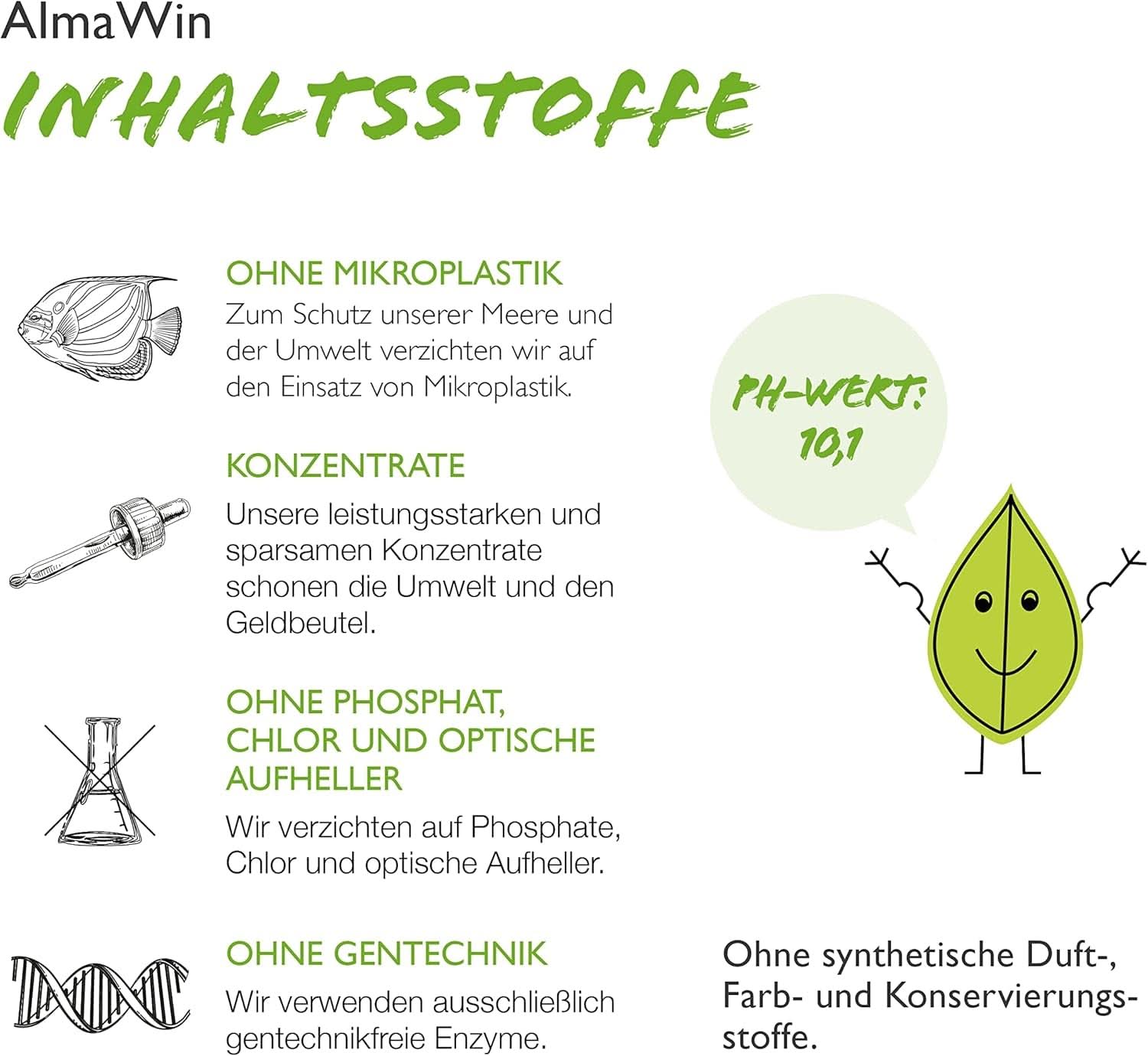 Almawin eco, poudre à vaisselle 2,8kg, 112 lavages, dosable pour différentes quantités de vaisselle Naty Shop