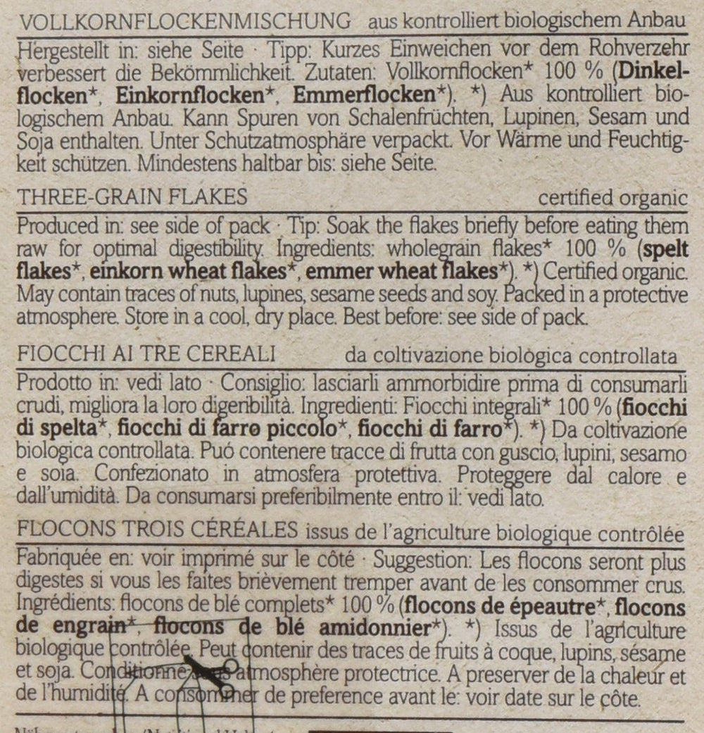 Verival Urkornflocken - Bio, 6Er Pack (6 X 500 G) Céréales Naty Shop