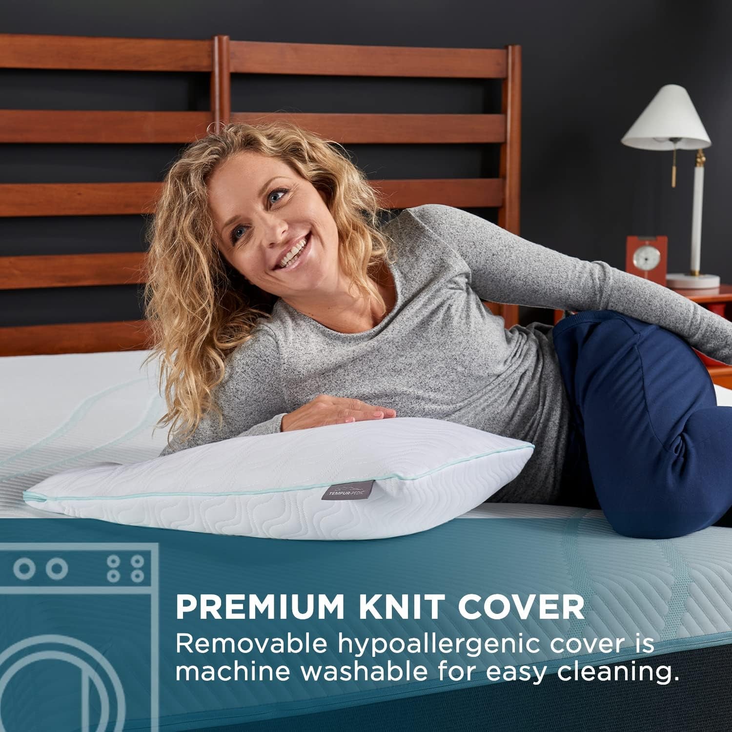 TEMPUR-PEDIC Oreiller Tempur-Cloud Prohi, mousse à mémoire de forme, blanc/jardin opulent, oreillers standard King Naty Shop