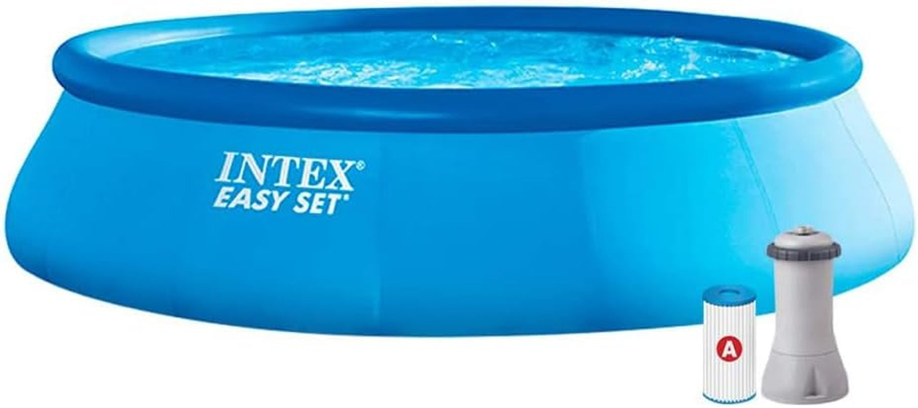 Intex 28122NP - Piscine Hors Sol Ronde Easy Set, Pompe à Filtration 1250 L/h, 3853 L, PVC, Bleu, 305x76 cm