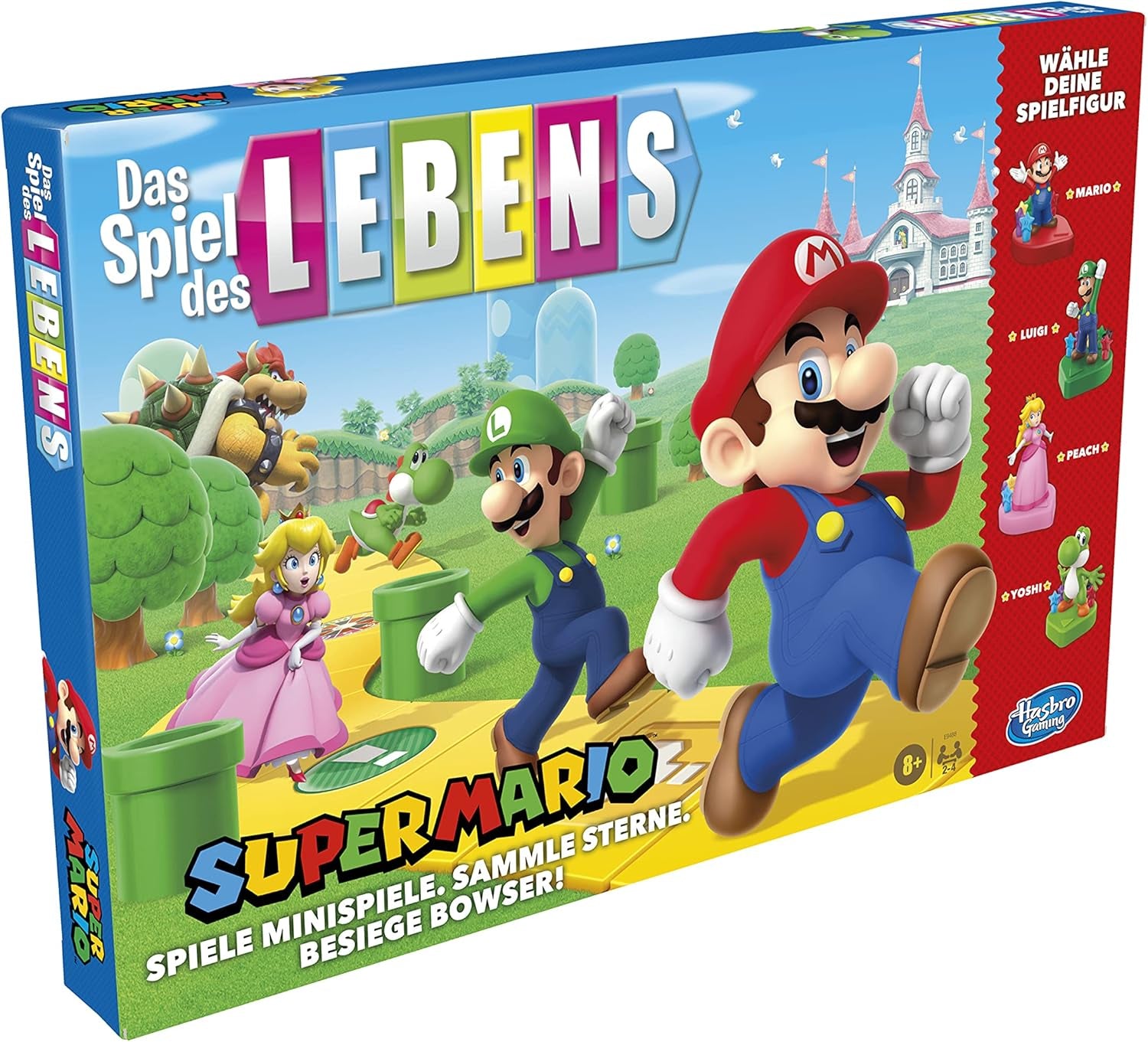 Jeu de société Hasbro The Game of Life Super Mario pour les enfants de 8 ans et plus, jouez à des mini-jeux, collectez des étoiles et combattez Bowser