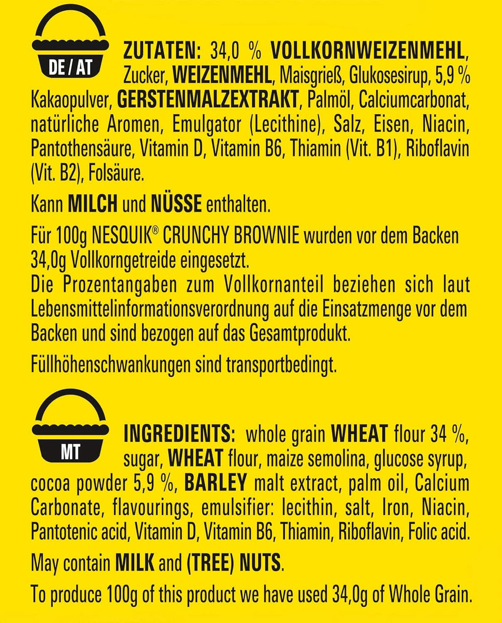 NESQUIK Crunchy Brownie, cereale crocante pentru micul dejun cu bucăți de ciocolată, 300 grame Cereale Naty Shop