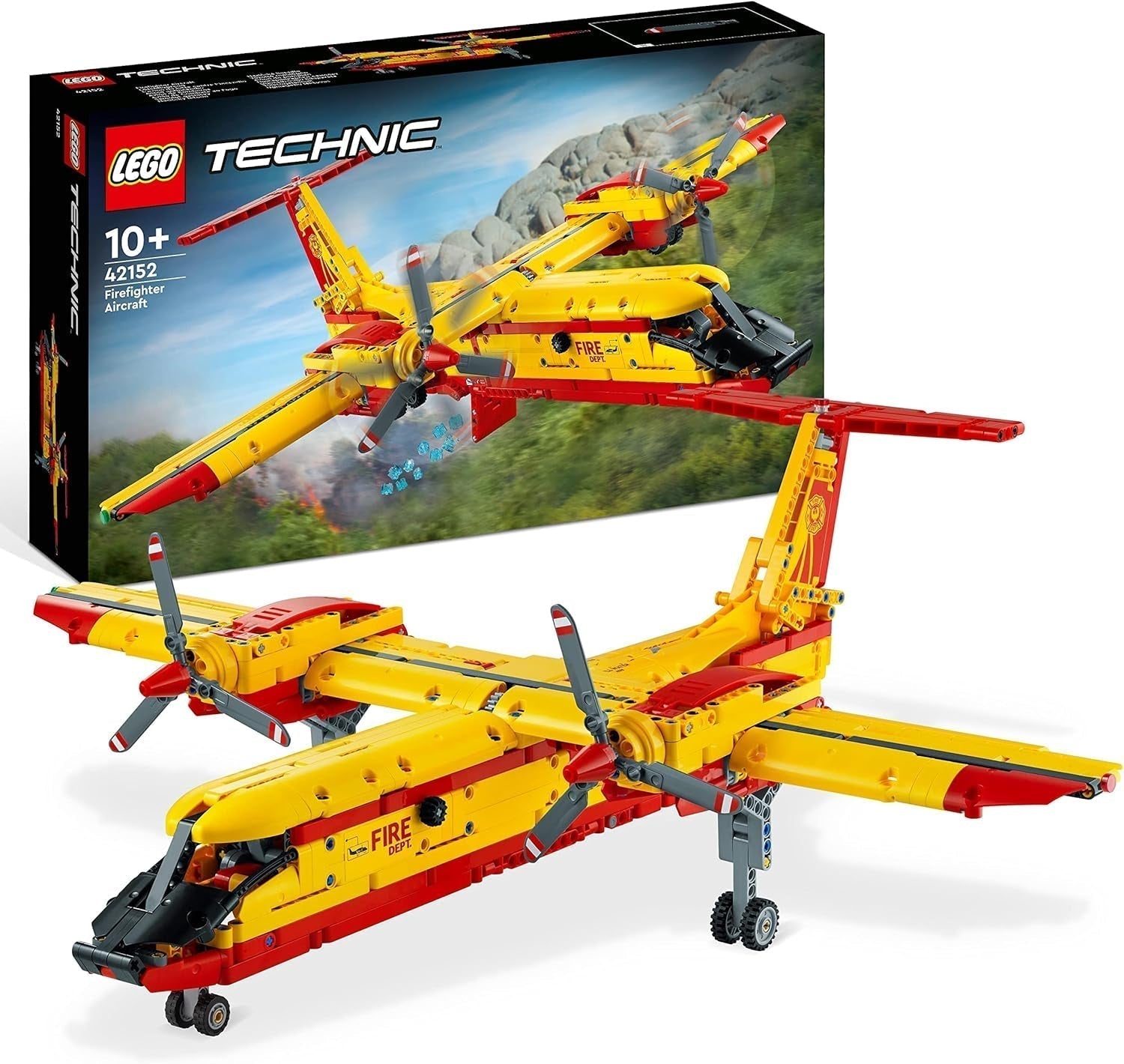 LEGO 42152 Technic Firefighting Plane Fireplane Jucărie ca idee de cadou pentru copii de la 10 ani, jucărie de construcție și decorare pentru grădiniță Seturi de constructie Besuche den LEGO-Store Singur