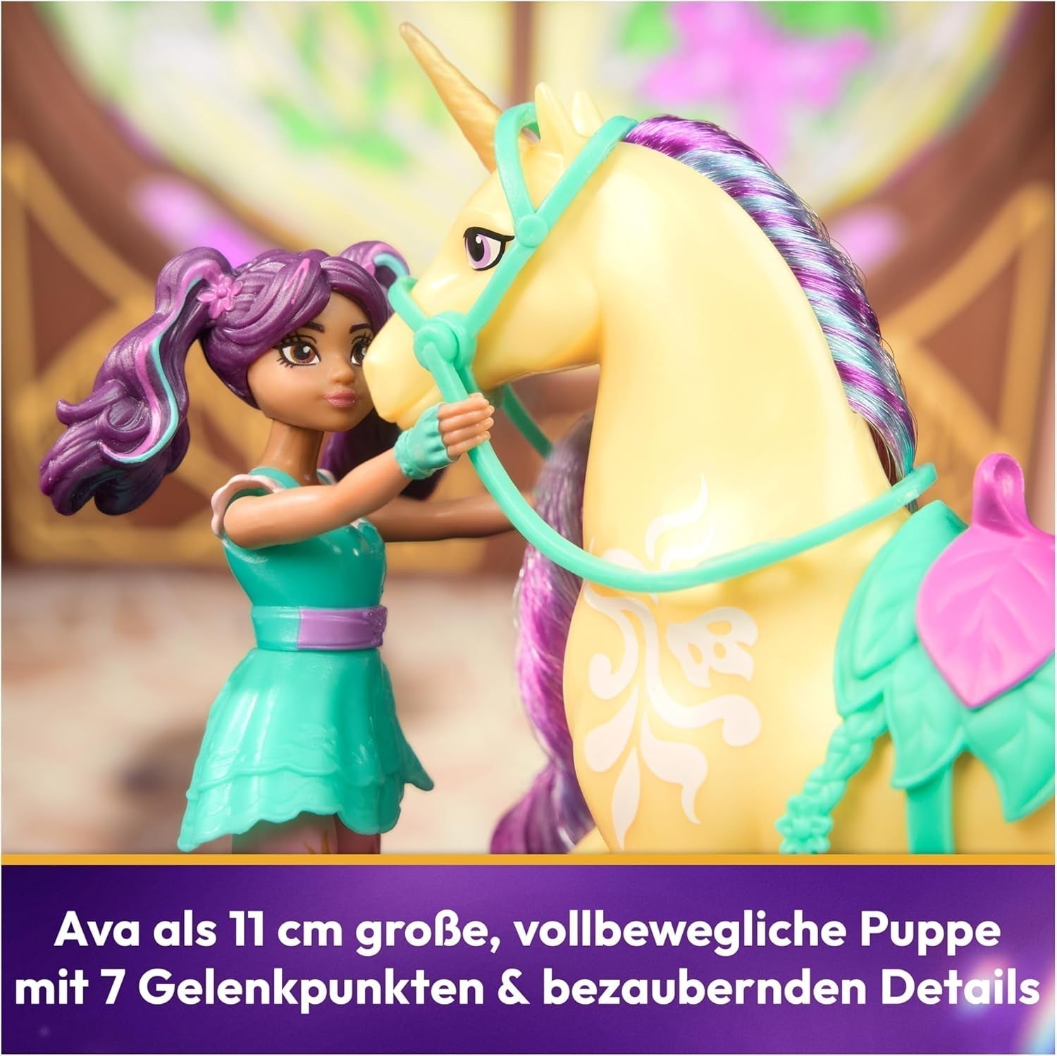 Unicorn Academy AVA et Unicorn Leaf Set - Figurines originales d'environ 12 cm de haut de la populaire série Netflix Avec deux accessoires et brosses à cheveux Pour un jeu de rôle imaginatif, pour les enfants à partir de 4 ans Figurines Naty Shop