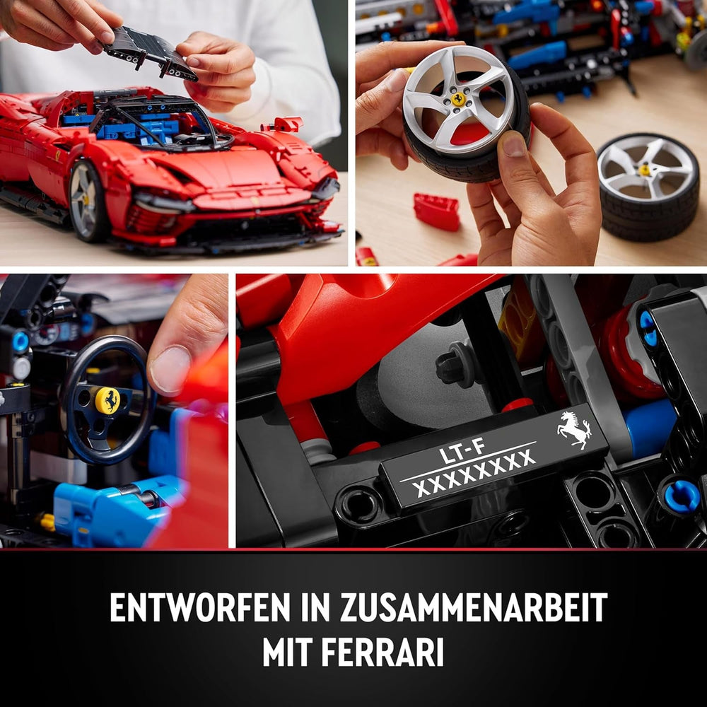 LEGO 42143 Technic Ferrari Daytona SP3 Modellauto-Bausatz im Maßstab 1:8, roter Super-Sportwagen, erweitertes Auto-Modell Sammlerstück, Ultimate Car Concept