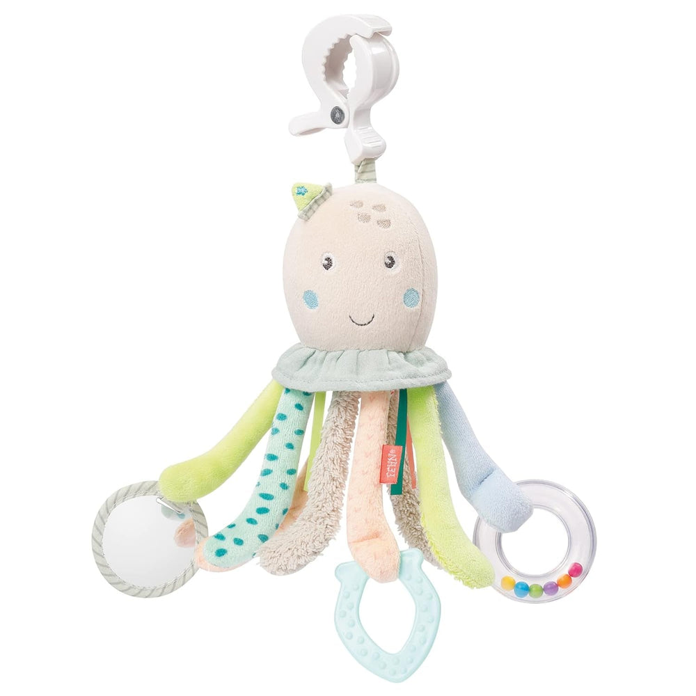 Fehn Jouet d'activité Poulpe - Jouet de motricité pour bébé pour poussettes et démarrages brillants, Oball, Jouet hochet avec balles d'appui pour la marche, Jouet interactif pour bébé Bebe Toys Naty Shop