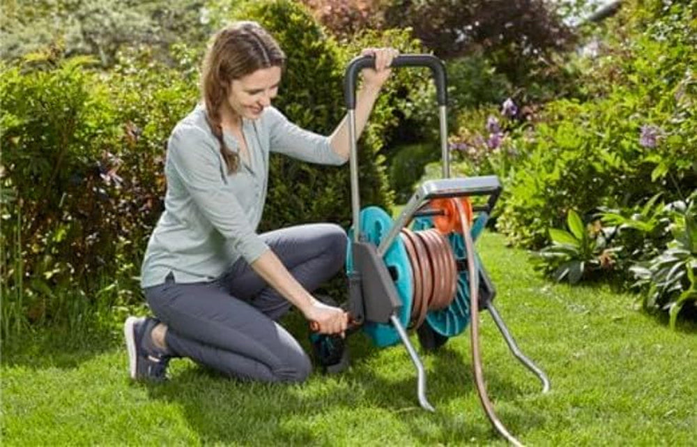 GARDENA CleverRoll S chariot à tuyau, enrouleur de tuyau, rangement compact (18500-20)
