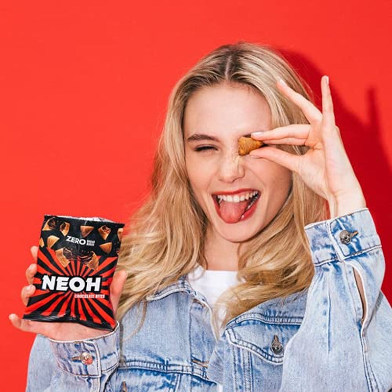 Bouchées de chocolat NEOH | Sans sucre ajouté, 100 kcal par portion, des morceaux croquants fourrés crémeux aux noisettes et au cacao, parfaits pour emporter ou comme substitut du muesli | Céto, faible teneur en glucides | Paquet de 3x29g