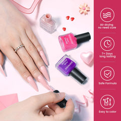 JODSONE Lot de 12 vernis à ongles 10 couleurs combinaison 2 couches de base et top coat Vernis à ongles à séchage rapide pour amateurs et débutants