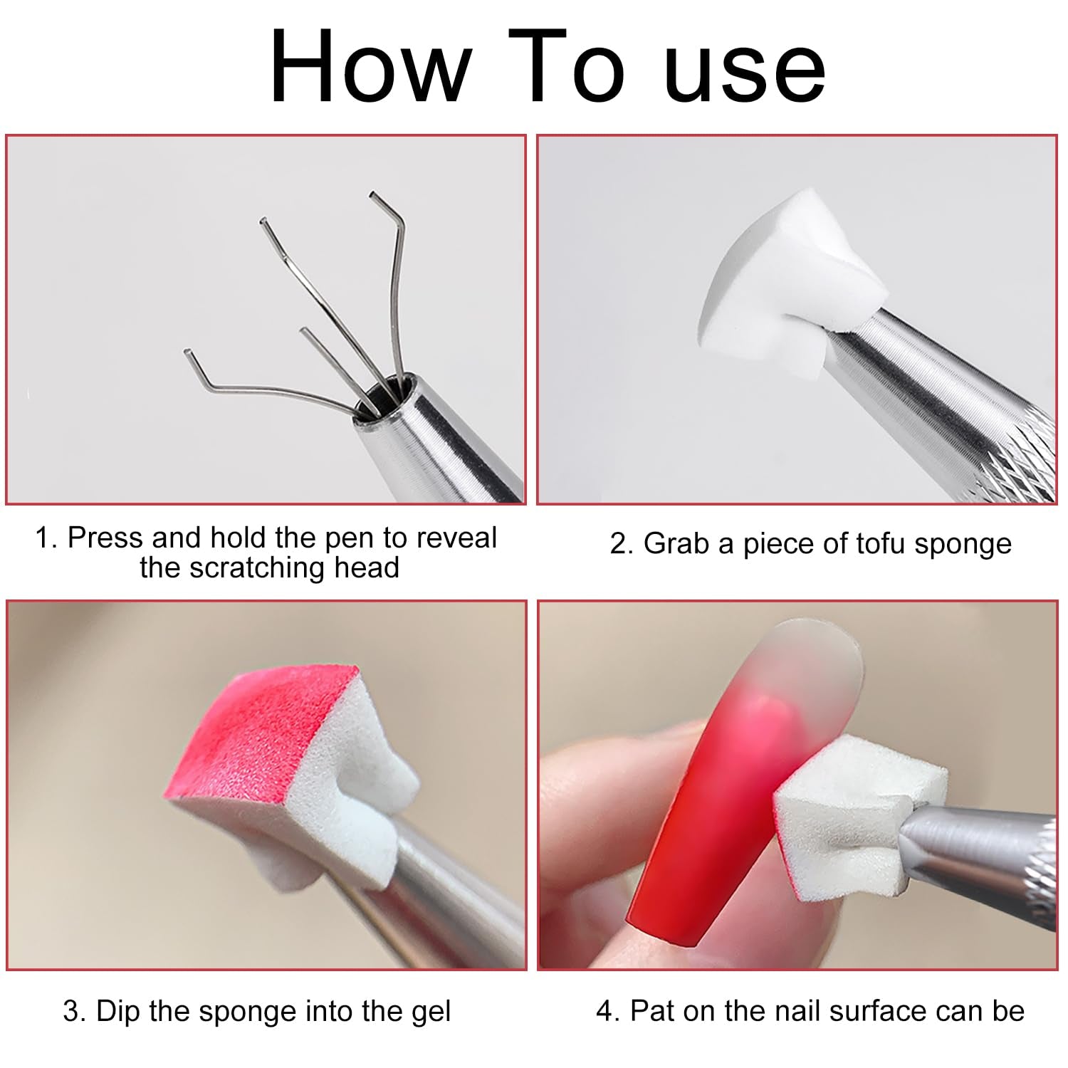 200 pièces Nail Art Schwamm Mit Metallgreifer, Sponge Nagel Pinsel, Nageldesign Zubehör Schwammpinsel, Um Eine Varuandung von Gradient Nail Art Patterns Zu Erstellen (Blanc ?