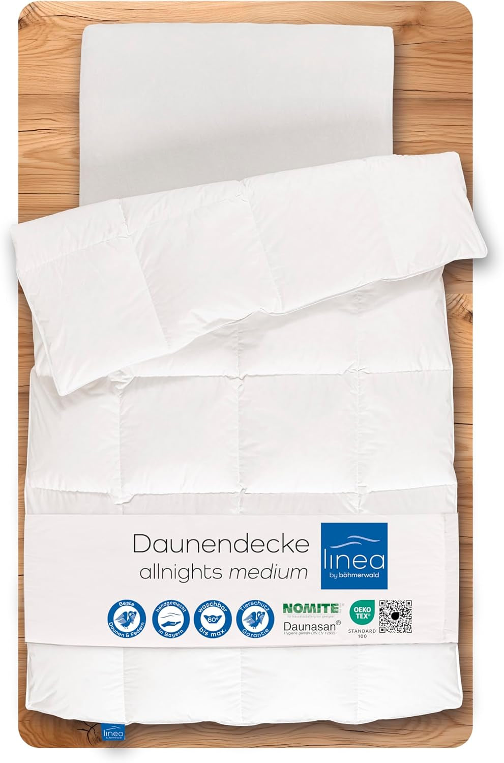 Allnights - Couette légère confort 135X200 100% plumes et duvet neufs, adaptée aux personnes allergiques, lavable jusqu'à 60°C, fabriquée en Allemagne Couettes et couettes Naty Shop 200 X 200 Cm Classe Thermique Légère