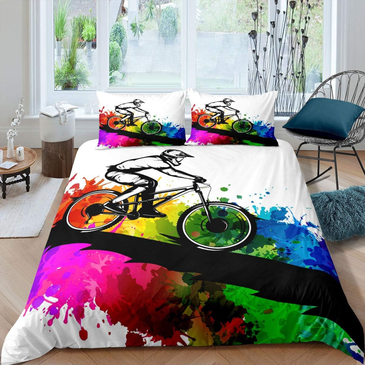 Parure de lit Gamer pour jeunes 155 x 220 cm, housse de couette pour enfants, adolescents, hommes, jeux vidéo, décoration réversible, housse de couette, vert, contrôleur de jeu rétro, housse de couette blanche Luxus, 2 pièces