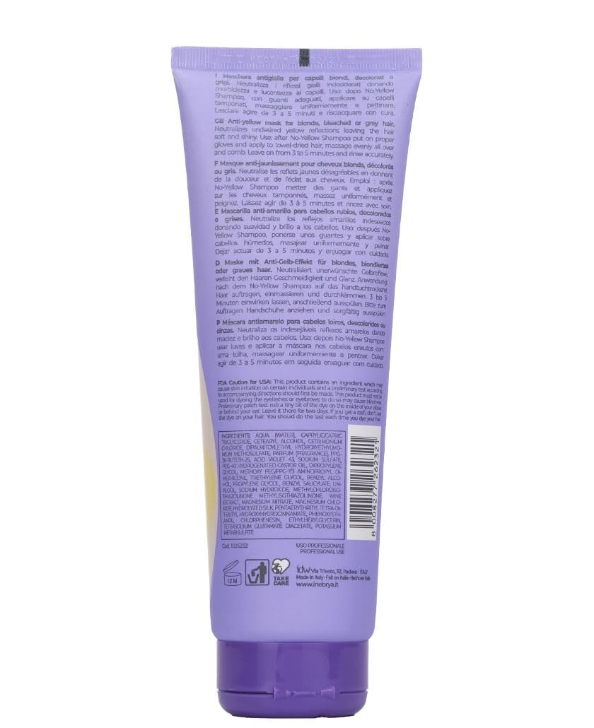 Inebrya Blondesse Masque No-Yellow 250 ml Masque capillaire Naty Shop