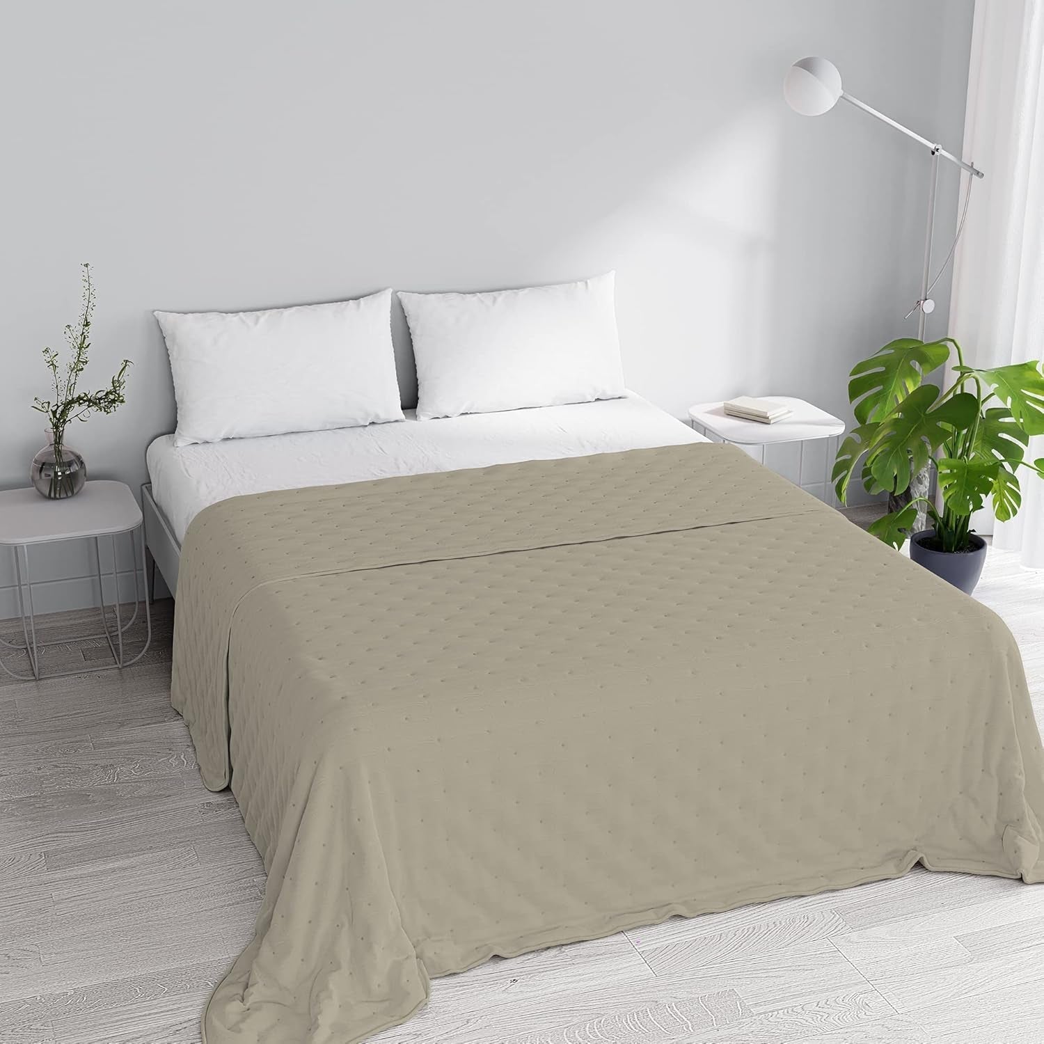 Linge de lit italien couette d'été CHIC, microfibre, DOUBLE 250X250Cm, marron Couettes et couettes Naty Shop