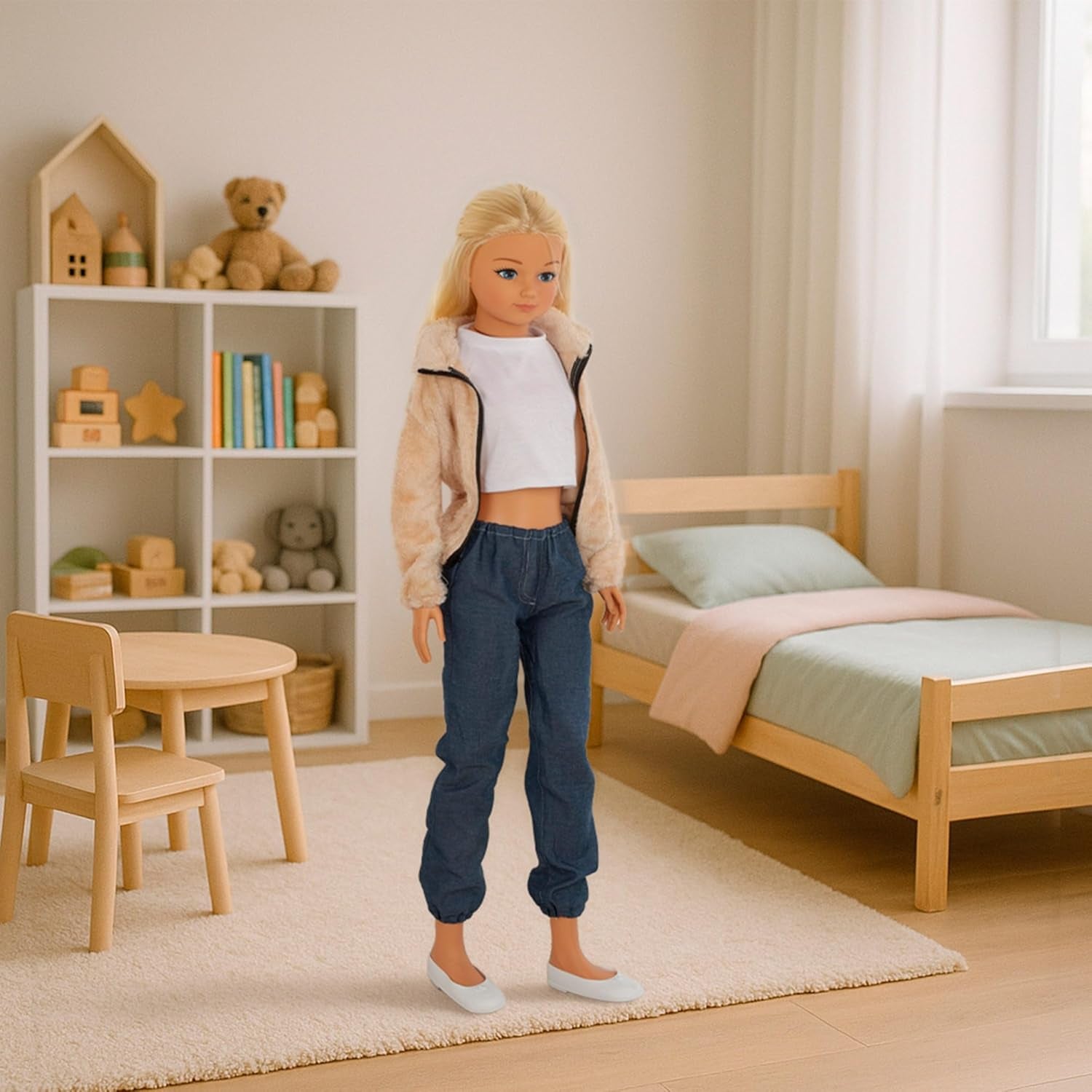 Grande poupée Maria décontractée avec jupe 105 cm, accessoires inclus, poupées de coiffure, jeu de rôle, jouet pour enfants filles de 3 ans et plus (39653)