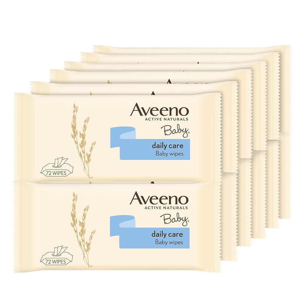 Lingettes de soin quotidien à l'extrait d'avoine et d'aloès, 72 pièces Lingettes humides pour bébé Naty Shop 12 paquets x 72 lingettes à l'Aloe Vera