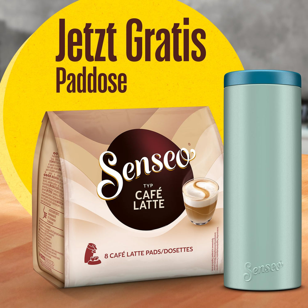Senseo Pads Café Latte, 10 x 8 Getränke, 80 Kaffee Pos, y compris Senseo Pad Dose