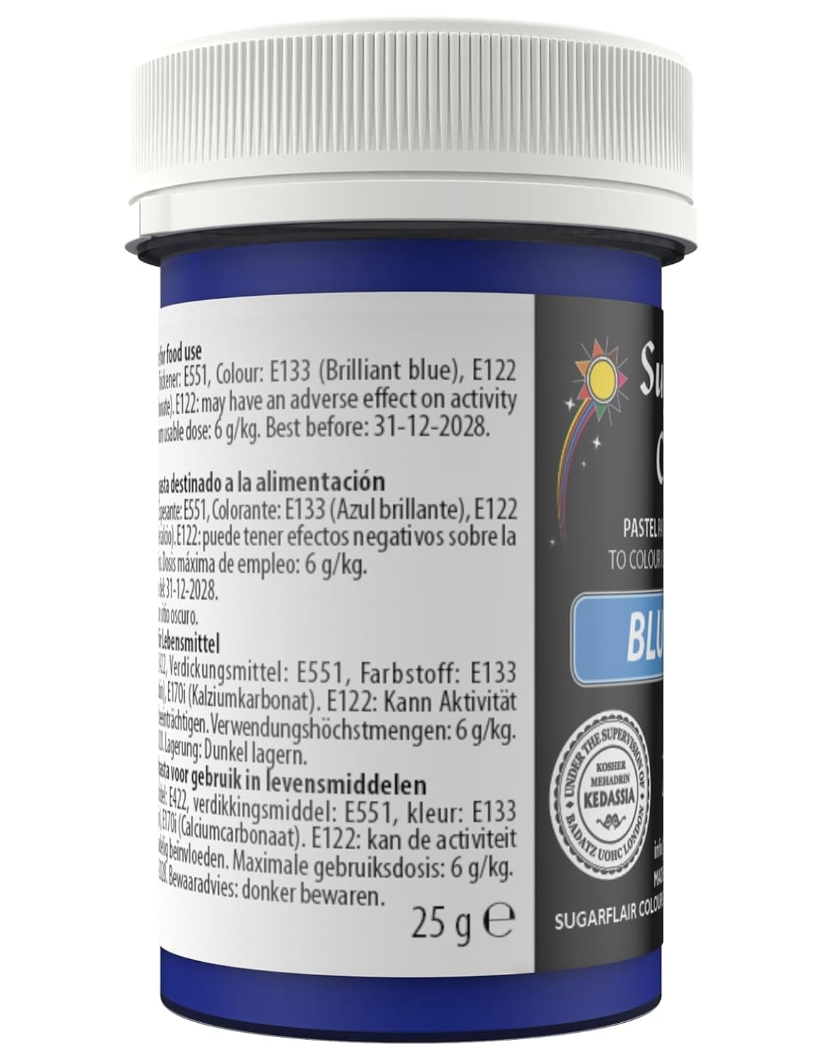 Sugarflair Colorant Alimentaire Pastel pour Pâtes, Bleu Cloche, Colorant Alimentaire pour Pâtes, Fondant et Massepain, Couleurs Concentrées Spectrales - 25g