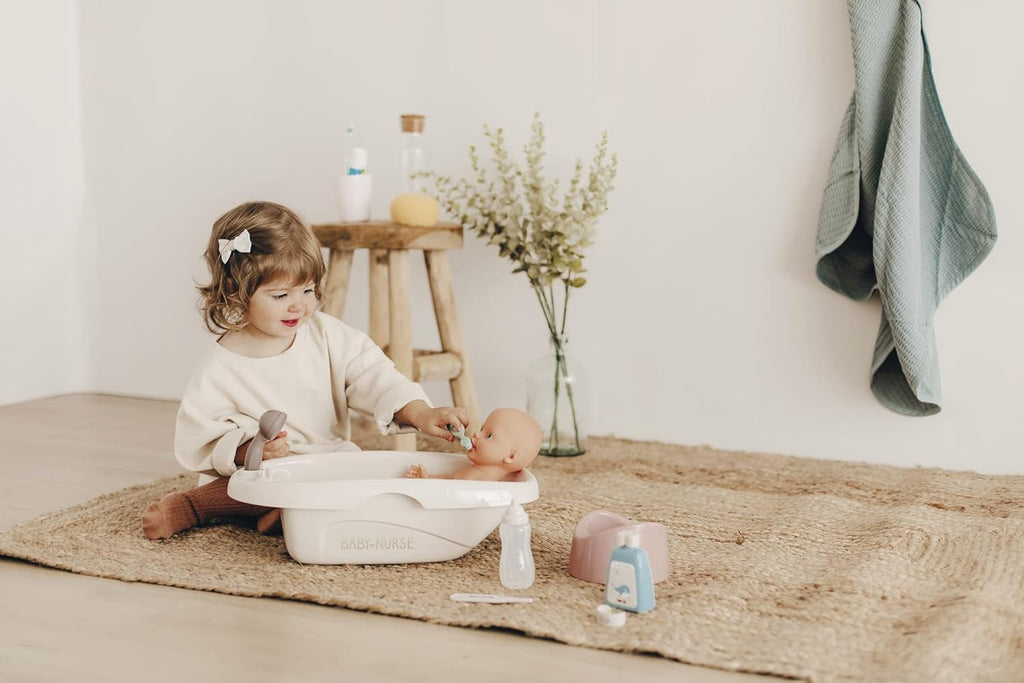 Smoby - Cadă pentru păpuși Baby Nurse - Cadă pentru păpuși cu biberon și o mulțime de accesorii, accesorii pentru păpuși până la 42 cm, pentru copii de la 3 ani, 220366 Papusi Naty Shop