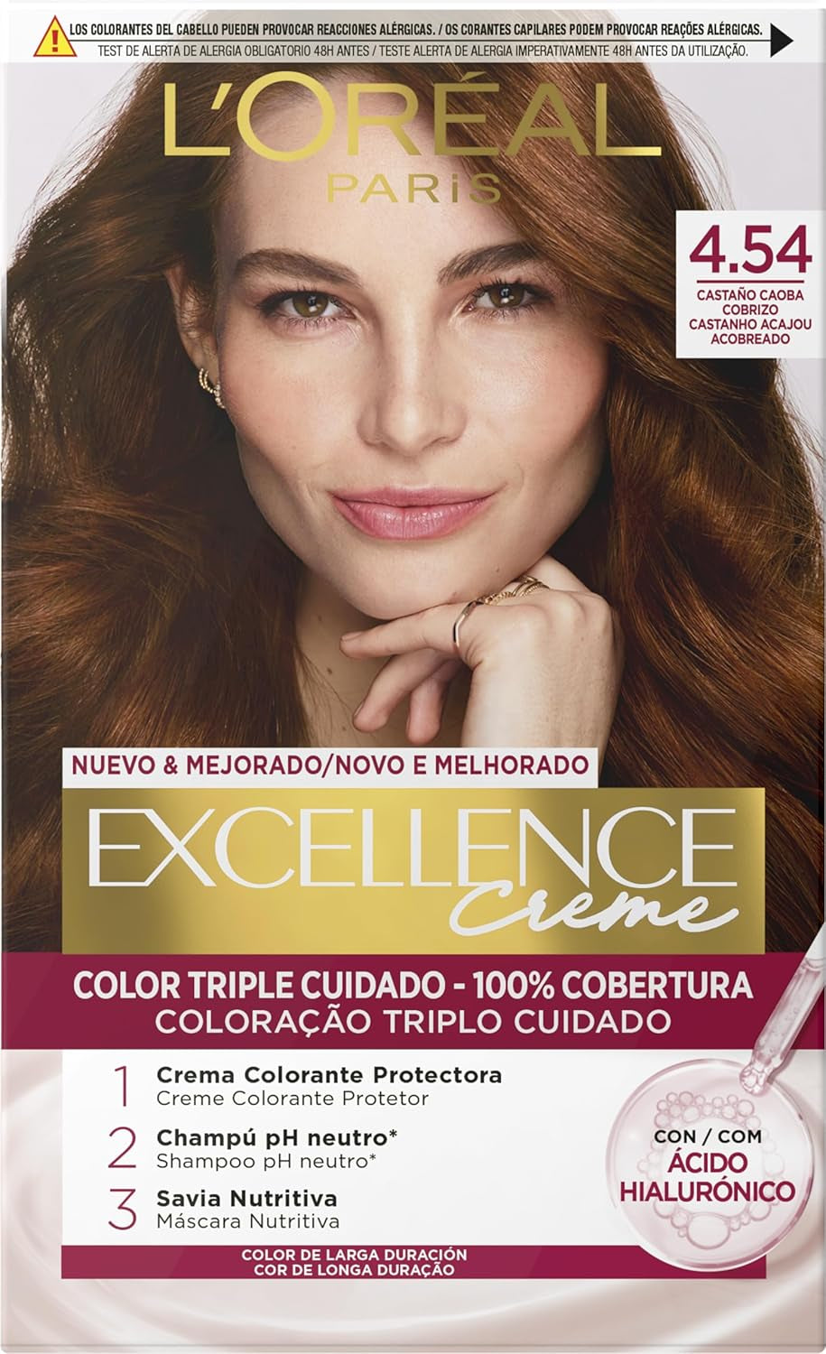 L'Oréal Excellence Creme N.1 Naty Shop Teinture Capillaire Acajou Foncé-Cuivre 1 Pièce (Pack de 1)