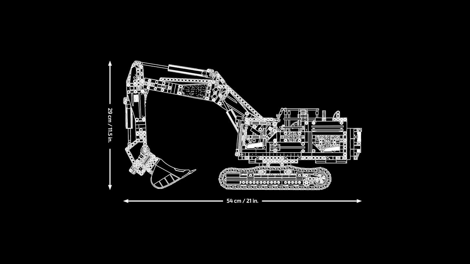 LEGO Technic Volvo EC500 Hybrid-Bagger - Spielzeug Automodell mit Motor für Erwachsene mit beweglichem Ausleger, Kettenantrieb sowie austauschbarem Hammer und Schaufel - Geschenkidee - 42215