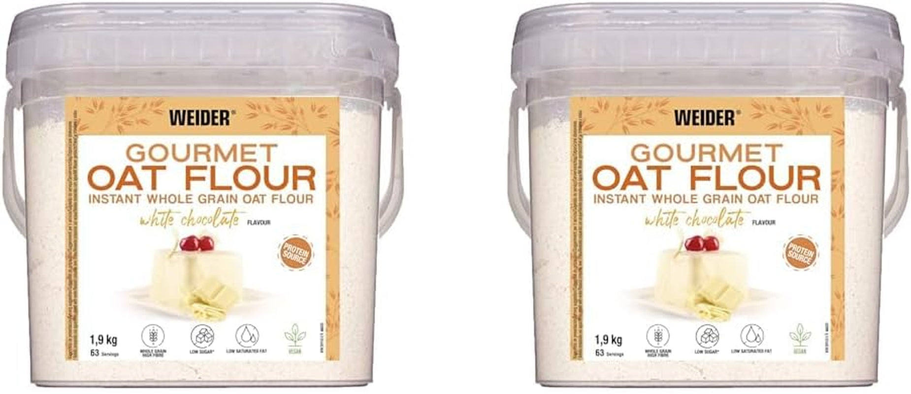 Gruau Weider Gourmet (1,9 kg) saveur brownie. Gruau à grains entiers. Source de protéines à faible teneur en sucre.