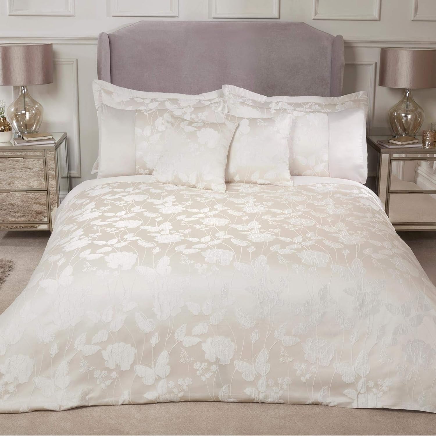 Emma Barclay Butterfly Meadow Couette pour lit king size, 100 % polyester, crème Naty Shop Couettes et couettes Cream King Size