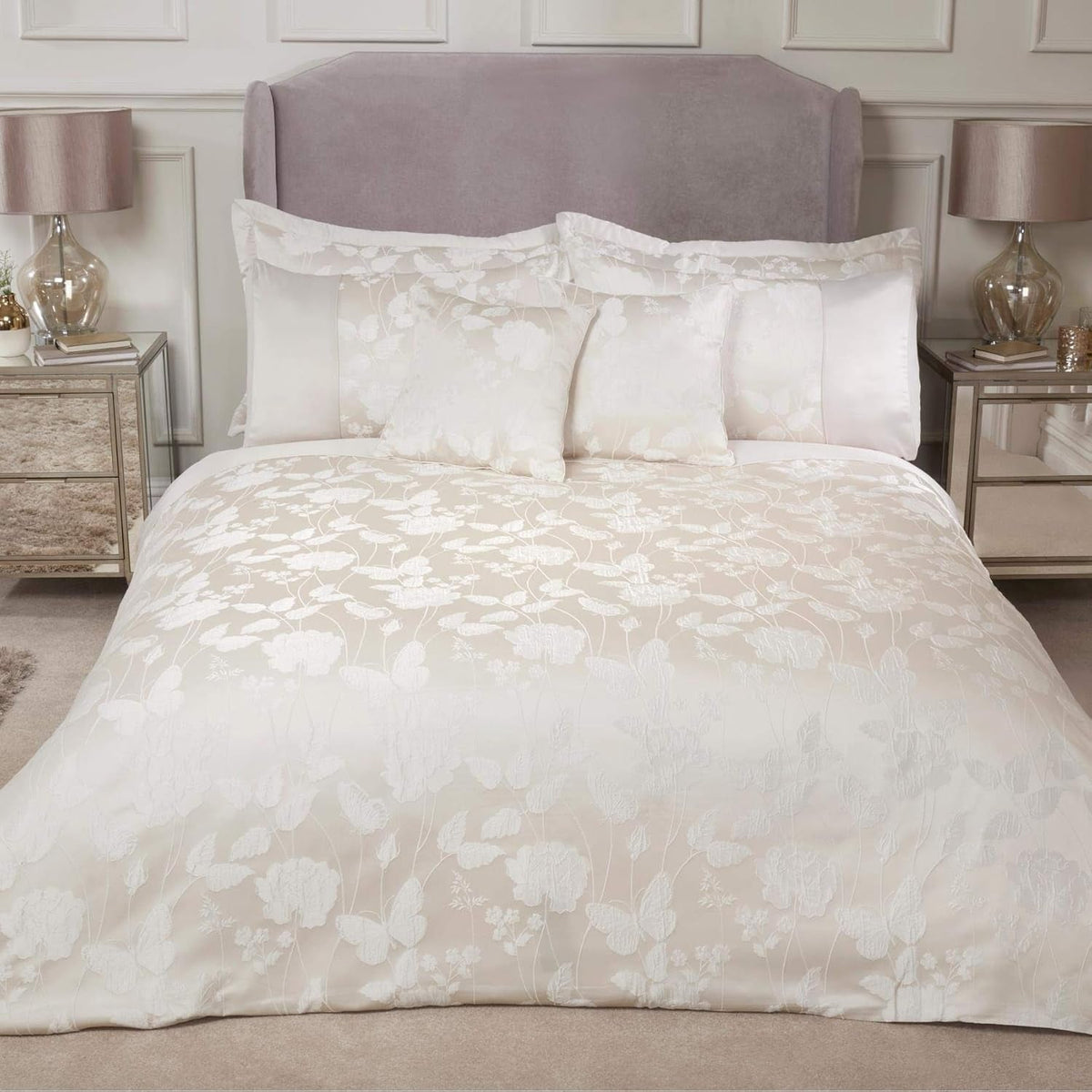 Emma Barclay Butterfly Meadow Couette pour lit king size, 100 % polyester, crème Naty Shop Couettes et couettes Cream King Size