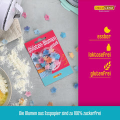 DECOCINO Oblaten-Blumen Pastel - Essbare Blüten Aus Esspapier, Ideal Zum Dekorieren Von Hochzeits-Torten, Geburtstags-Kuchen, Cupcakes Uvm. Vernis et Décor Naty Shop