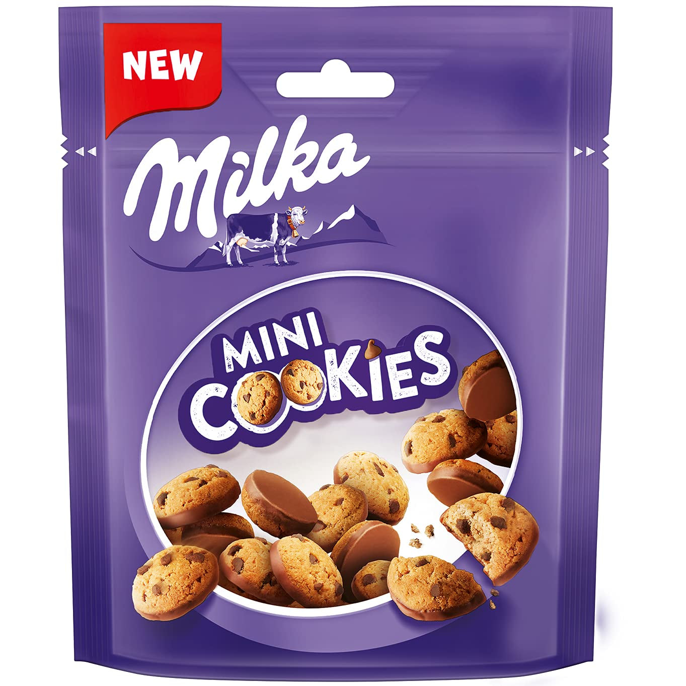 Milka Mini Cookies 8 x 110 g, Milka Alpine Milk Chocolate Chip Mini Cookies (Pack de 3)