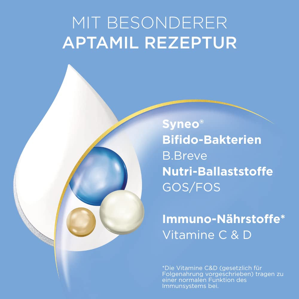 Aptamil Care 2 - Lait de suite après 6 mois, avec Oméga 3 et 6, DHA et ARA, sans huile de palme, nourriture pour bébé, lait en poudre, 1 x 800 g (pack de 3)