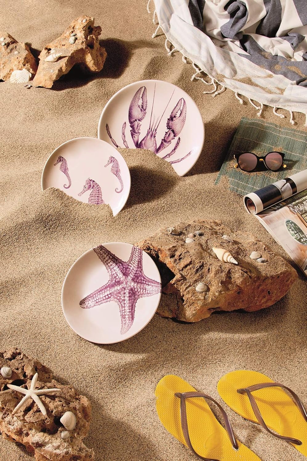 Excelsa Flora & Fauna Teller, Keramik, Mehrfarbig Seturi vesela masa Naty Shop