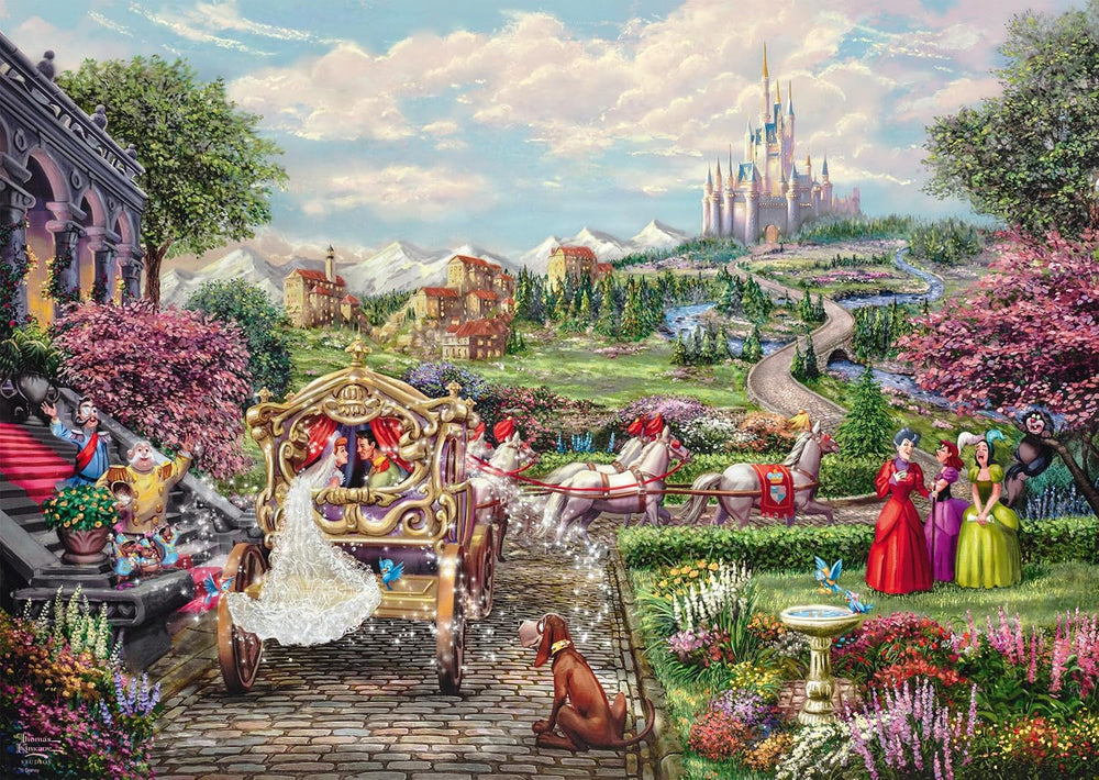 Schmidt Spiele 58038 Disney, Cendrillon heureuse pour toujours, Thomas Kinkade, puzzle 1000 pièces, multicolore Puzzle Naty Shop