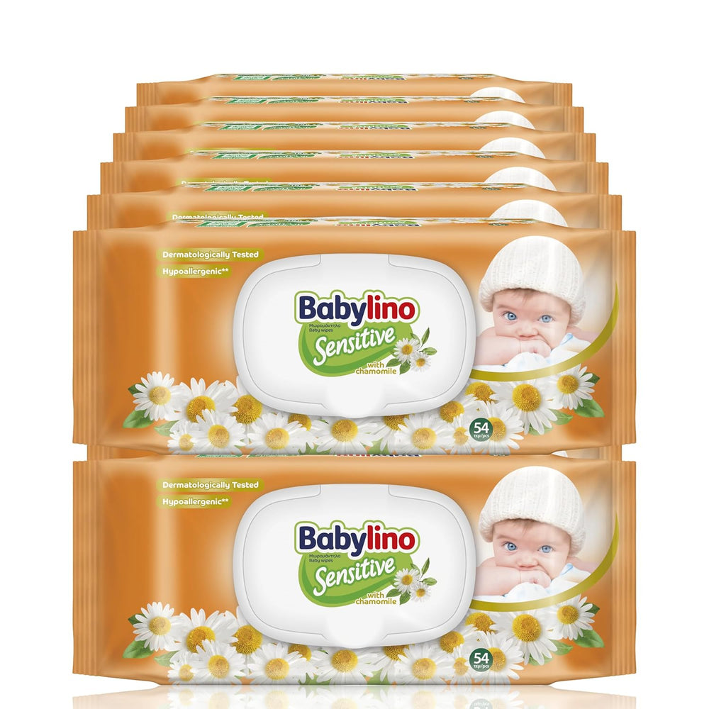 Lingettes pour bébés sensibles, 0 % de parfum, formule 98 % naturelle qui rétablit l'équilibre du pH de la peau, sceau de fraîcheur, 54 lingettes