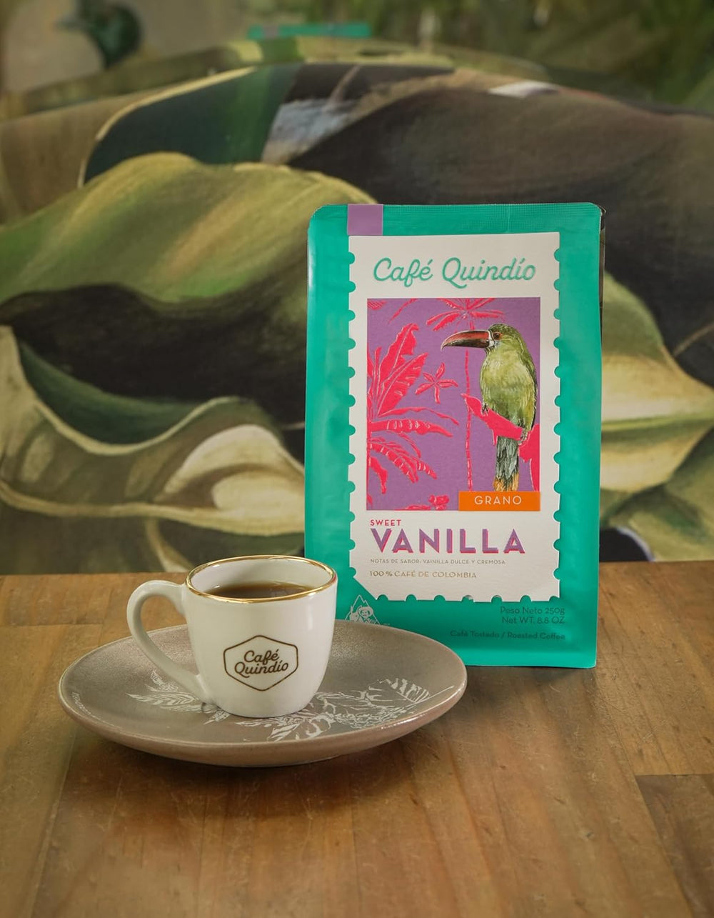 Café de spécialité Café Quindio - Grains de café 100% Arabica, Colombie - aux notes naturelles de vanille douce (250g) - idéal pour le café filtre, les machines porte-filtres ou la presse française