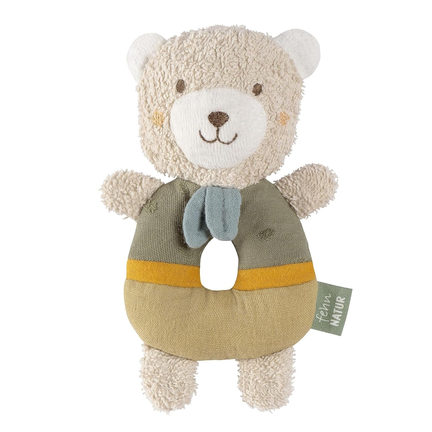 Fehn bébé anneau de préhension jouet mouton fehnNATUR - peluche en coton biologique - jouet pour bébé avec clochette et jouet d'apprentissage ludique - jouet de préhension pour bébés et jeunes enfants à partir de 0 mois Jouets Bebe Naty Shop Nature de l'ours