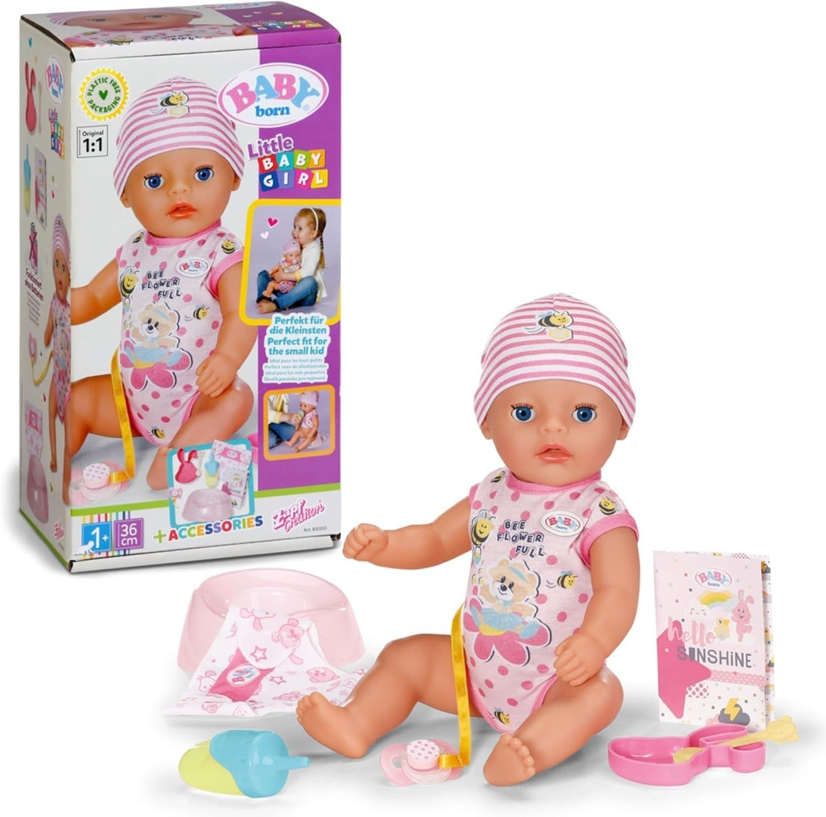 BABY Born Lena (Petite Fille) 36Cm Poupée 7 Fonctions pour Bébés de 1 An Fonctionne Sans Pile 36cm Big Doll Naty Shop Dolls Titre par Défaut