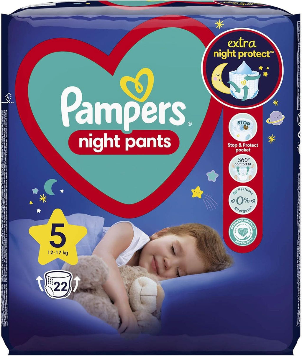 Pampers (Alte Version), Night Pants Windeln, Größe 5, 22 Stück, 12Kg-17Kg Accesorii Hrana si Alaptare Bebe Naty Shop