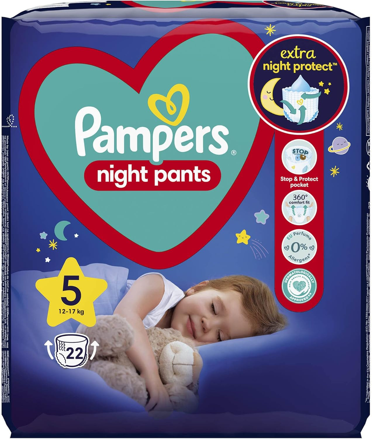 Couches Night Pants (ancienne version), taille 5, 22 pièces, 12 kg-17 kg (paquet de 2)