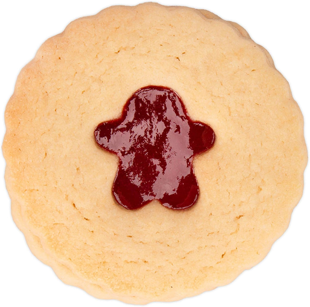 Städter Linzer Moule à biscuits bonhomme en pain d'épices, ondulé, double face, plastique ABS, rouge, diamètre: 5,5 cm, hauteur: 3 cm, 954145