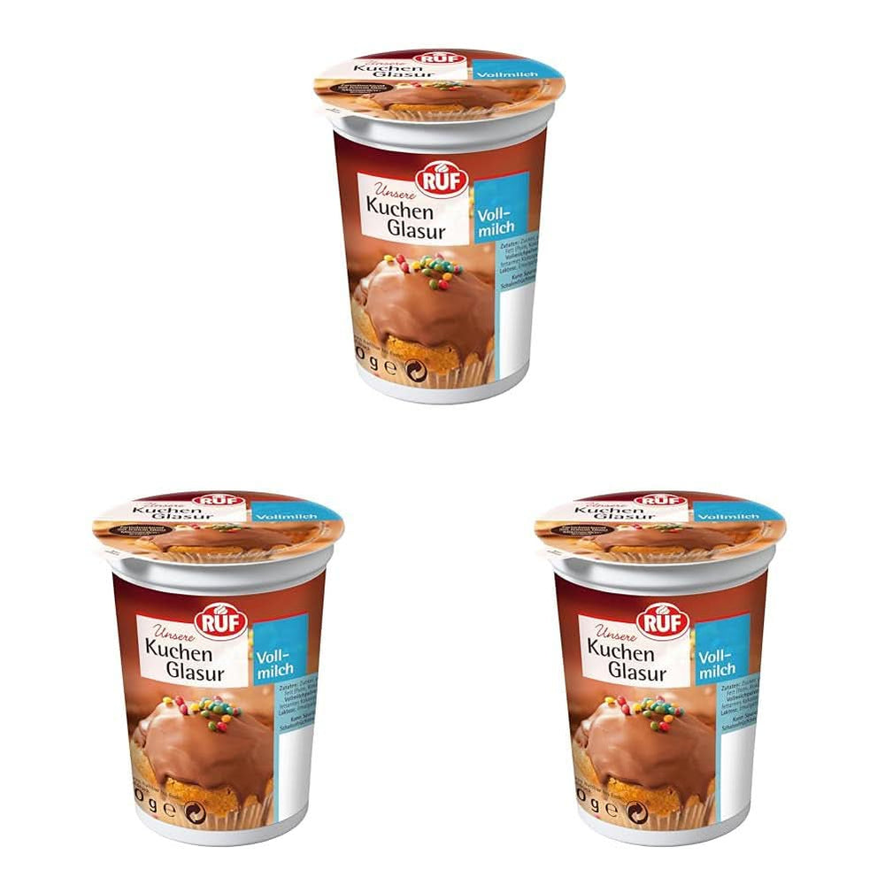 Glaçage pour gâteaux, RUF, Chocolat au lait, 500 grammes Glaçages et Décor Naty Shop Set 3 pièces x 500 grammes Chocolat au lait