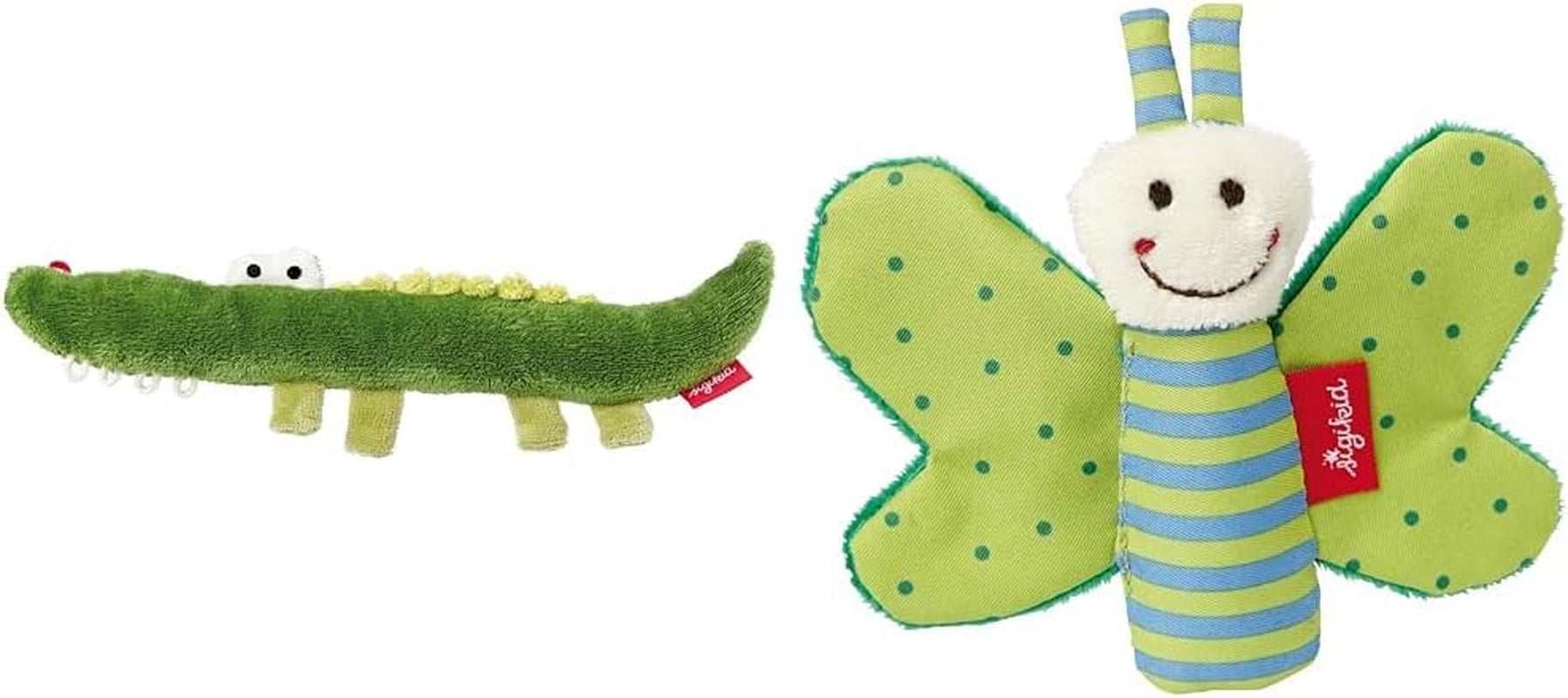 Sigikid 41169 Rattle rabbit Red Stars fete și băieți jucărie pentru copii recomandată de la naștere verde Jucarii Bebe Naty Shop Pachet cu jucării pentru copii Crocodil