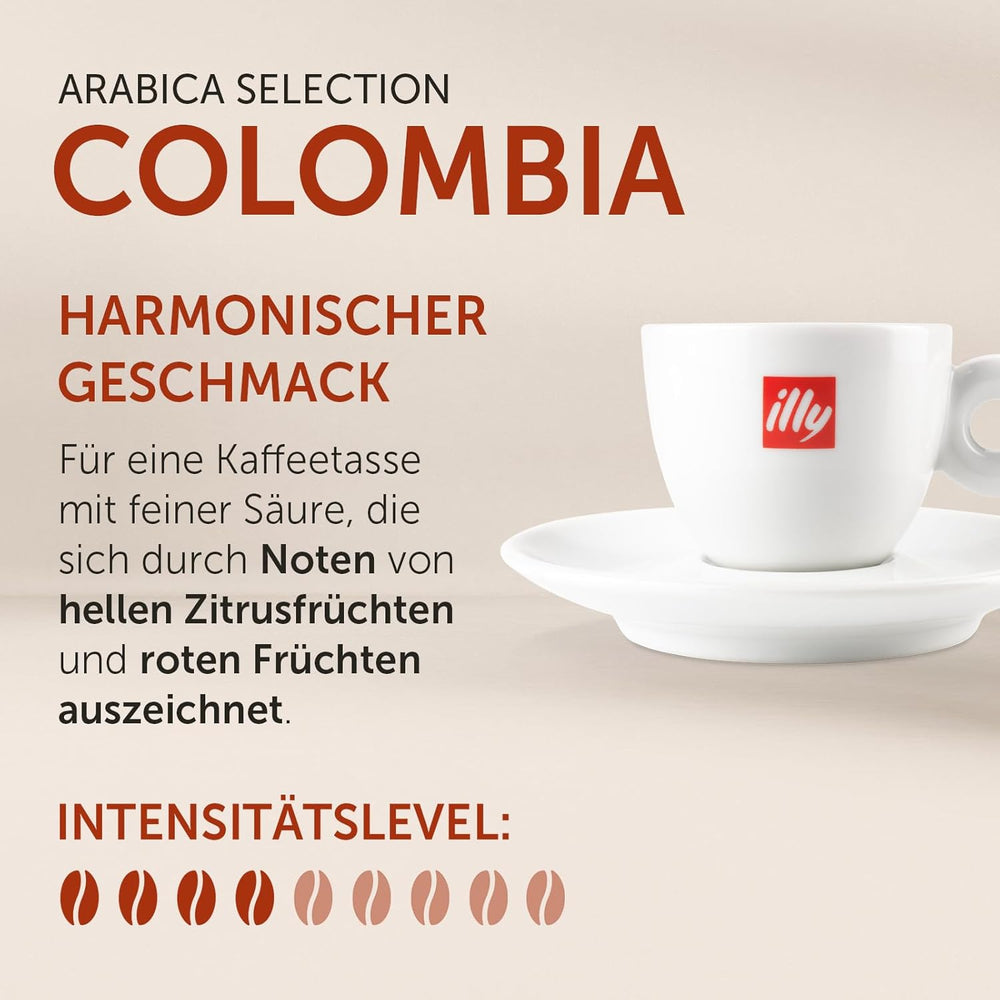 illy, Iperespresso Arabica Selection Kolombien, 100% Arabica mit Fruchtigen Noten von Zitrusfrüchten und Roten Früchten, Gesmack mit Tarter Säure, 6 Packungen à 18 Kapseln (Insgesamt 108 Kapseln)