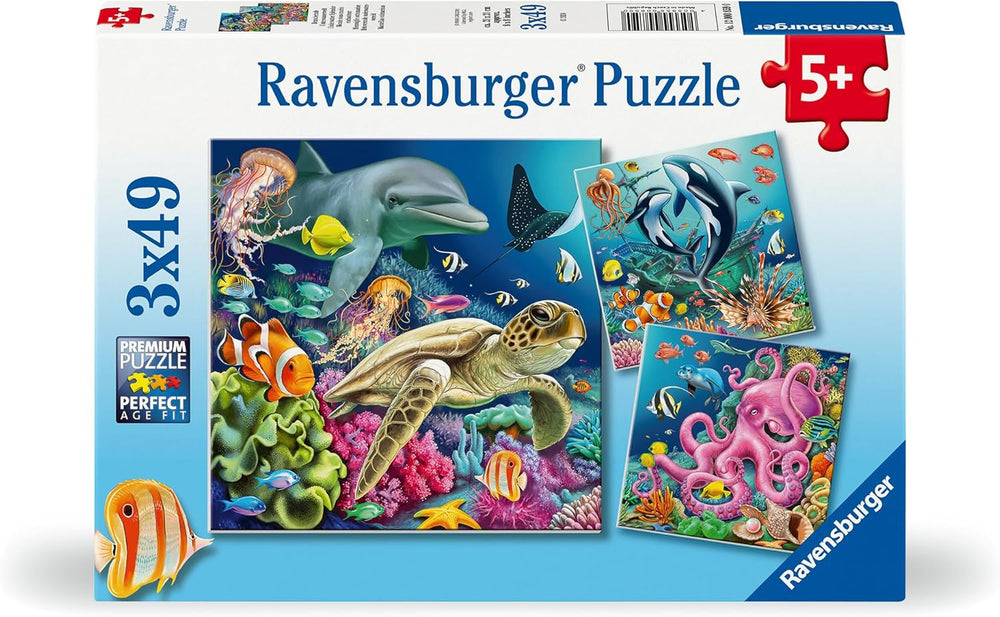 Ravensburger Puzzle pour enfants – 12000859 Monde sous-marin enchanteur – Puzzle 3 x 49 pièces pour enfants de 5 ans et plus Puzzle Naty Shop Titre par défaut